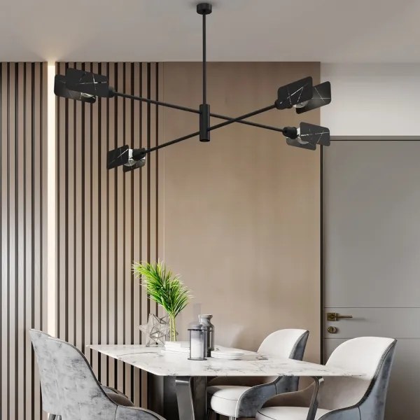 Lustră pe tijă ASTRA 4xE27/60W/230V neagră