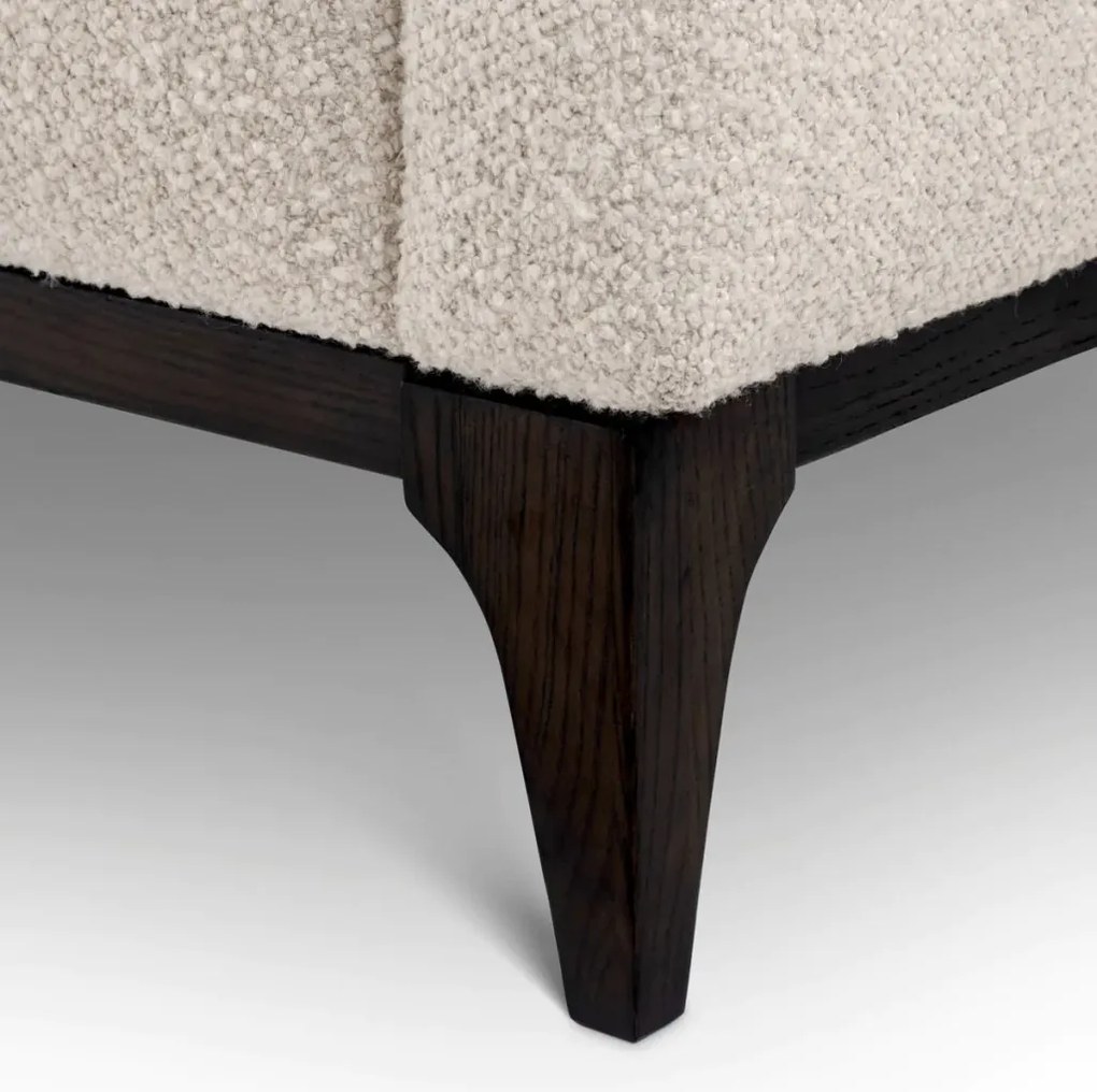 Fotoliu confortabil design LUX Brannan, Boucle chalk white