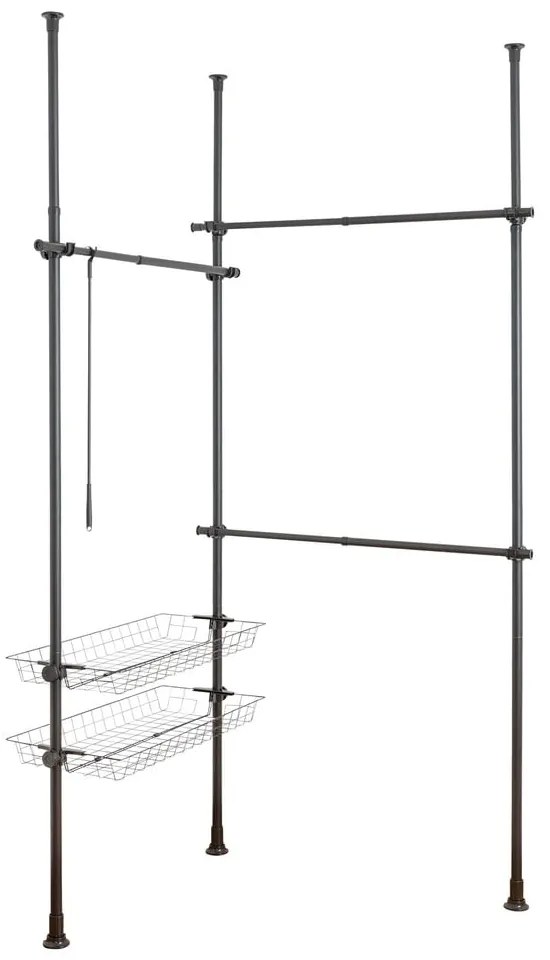 Suport telescopic pentru haine Wenko Herkules Duo, negru