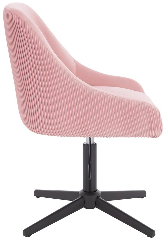 HR920CROSS Scaun Roz Pudra din Catifea cu Bază Neagră