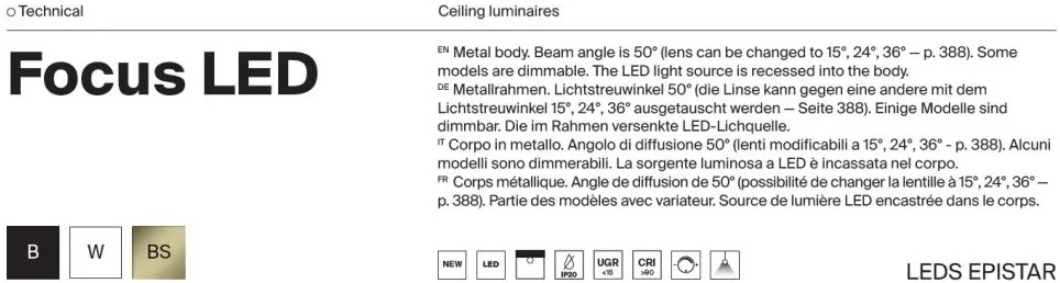 Spot LED aplicat directionabil design tehnic Focus alama 3000K
