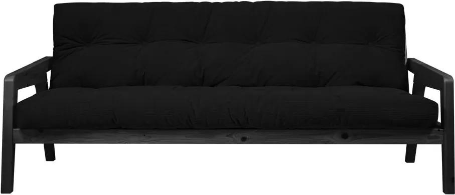 Canapea variabilă cu tapițerie din catifea reiată Karup Design Grab Black/Charcoal