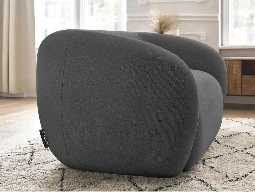 Canapea gri închis cu tapițerie din chenille 160 cm Celine – Bobochic Paris