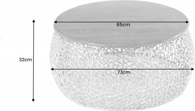 Masuta cu aspect deosebit Leaf 80cm, auriu