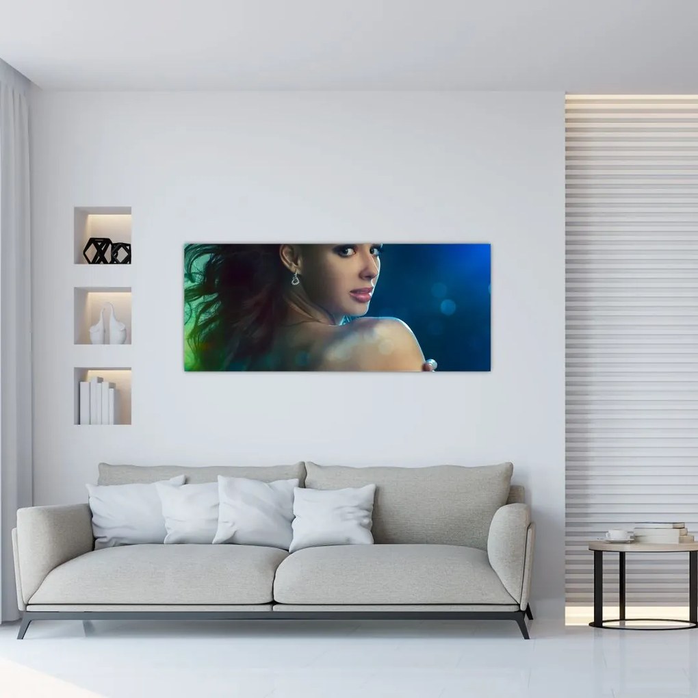 Tablou - Privirea unei femei tinere (120x50 cm)