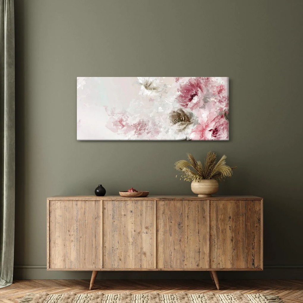 Tablou - Pictura flori roz (120x50 cm)