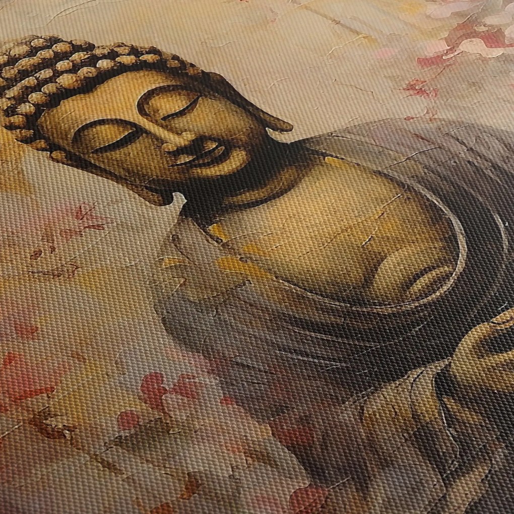 Tablou - Buddha, pictură (cu ceas) (90x30 cm)