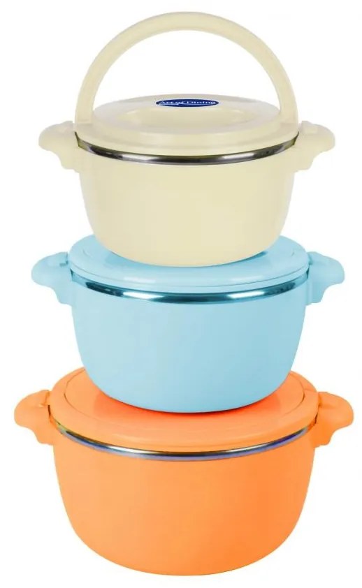 SET 3CASEROLE TERMICE 2+4+6L,BELLY ORANG