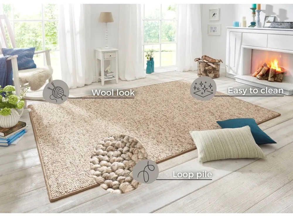 Covor maro deschis 140x200 cm Wolly – BT Carpet