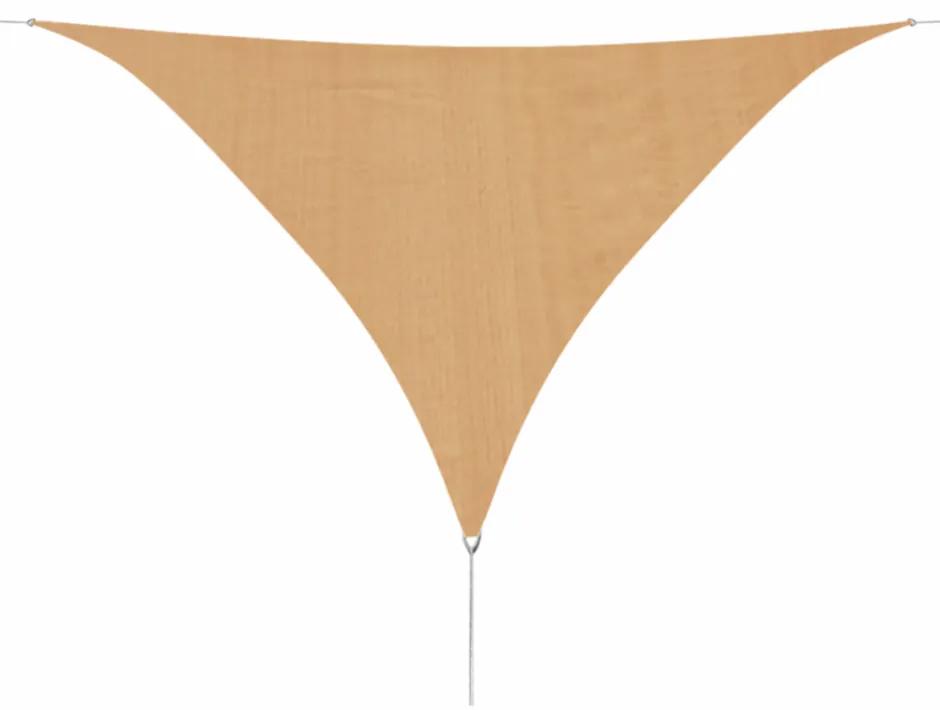 Panza parasolar din HDPE triunghiulara, 5 x 5 x 5 m, bej
