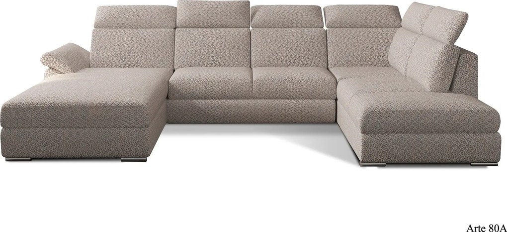 Colțar lemn masiv Formă U Extensibil Erik 336x211cm Personalizabil - Mat Velvet 75, Stânga