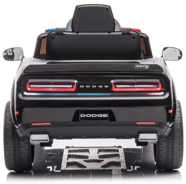 Mașinuță electrică de poliție Dodge Challenger 50W/4500 mAh negru/alb