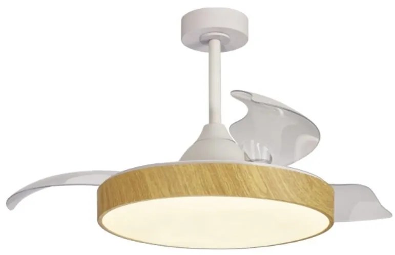 Lustra LED CCT cu ventilator si telecomanda ALASKA aspect lemn MA-8753