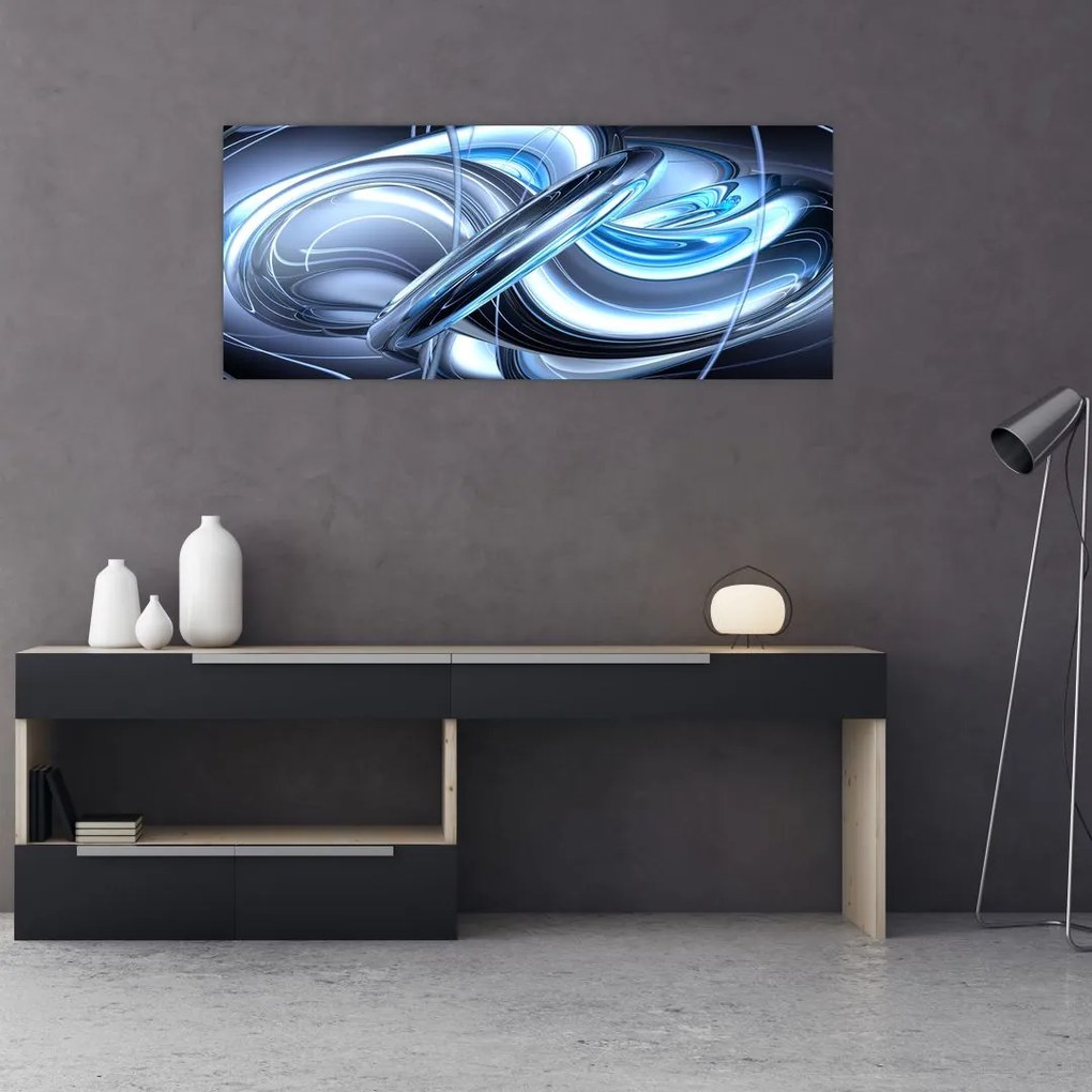 Tabloul cu abstracție albastră (120x50 cm)