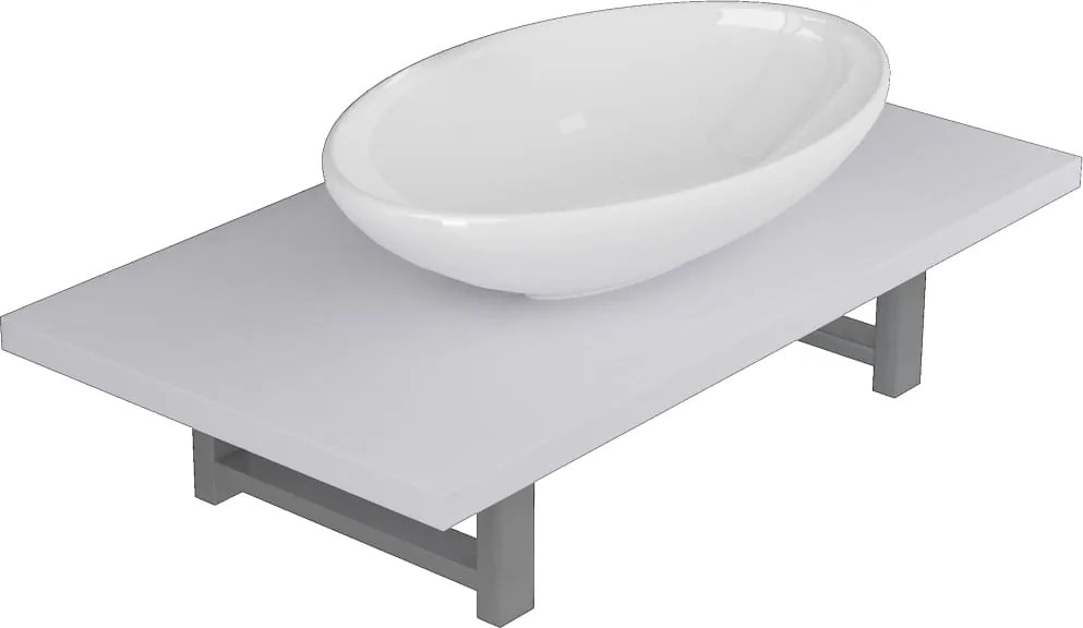 vidaXL Set mobilier de baie, 2 piese, alb, ceramică