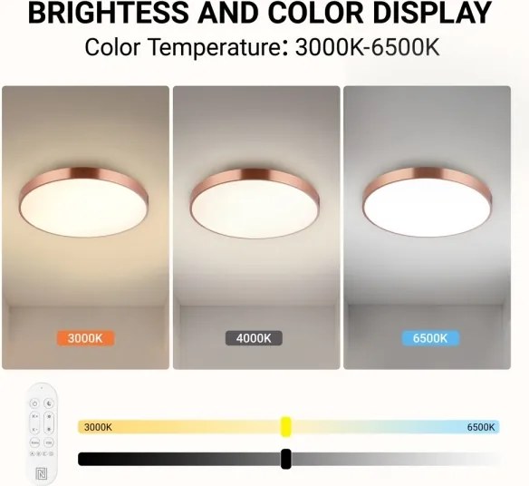 Immax NEO 07322L-LED Lampă LED de tavan dimabilă NEO LITE SEMPLICI 60W/230V, diam. 60 cm, cupru, cu telecomandă