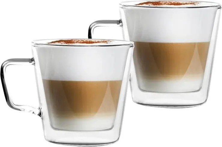 Căni 2 buc. pentru cappuccino/cu perete dublu din sticlă 350 ml – Vialli Design