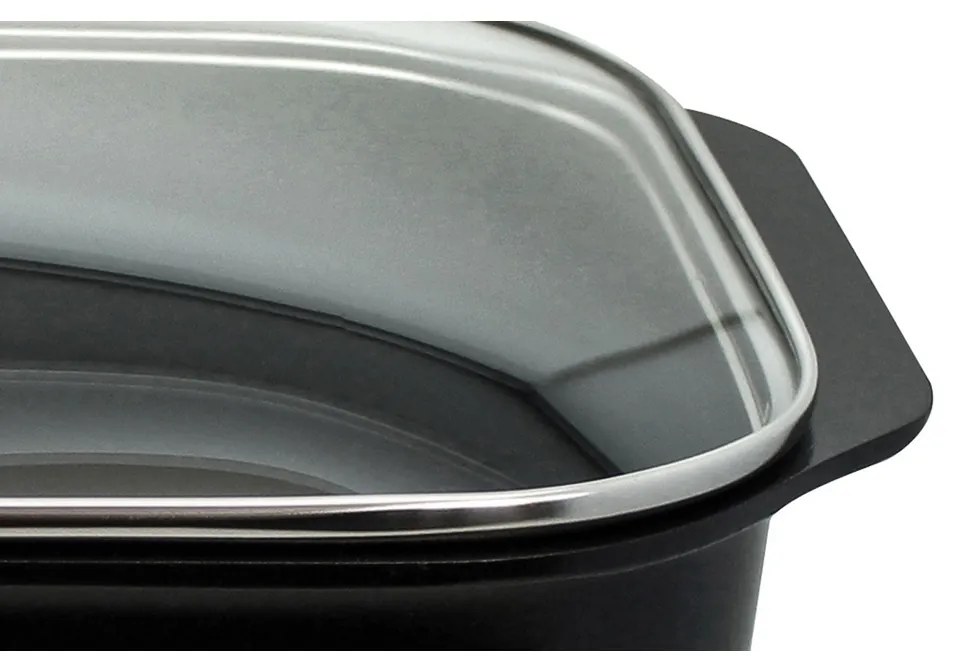 Elo 82660 Tavă de copt cu capac din sticlă șimâner cu aromă Pure Trend 40 x 26 cm
