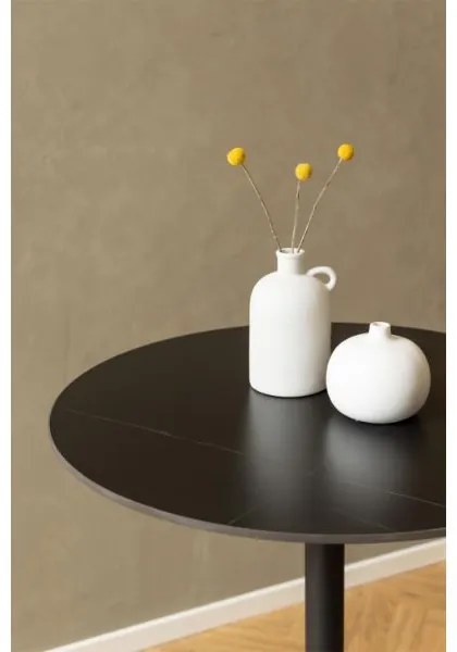 Masa inalta bar, blat ceramic, negru Malta