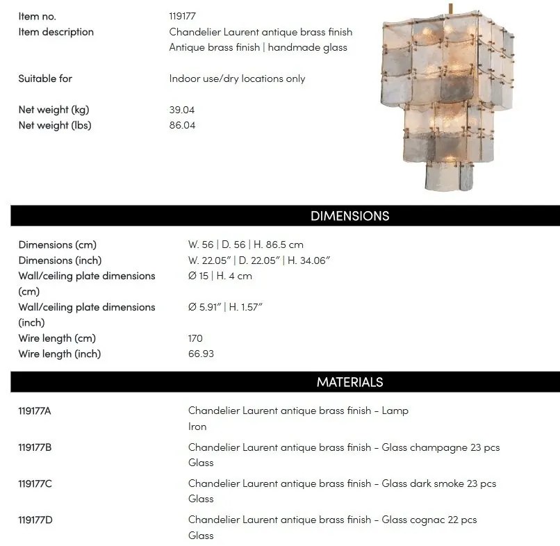Candelabru design LUX, Sticla, Alama Antic, Laurent