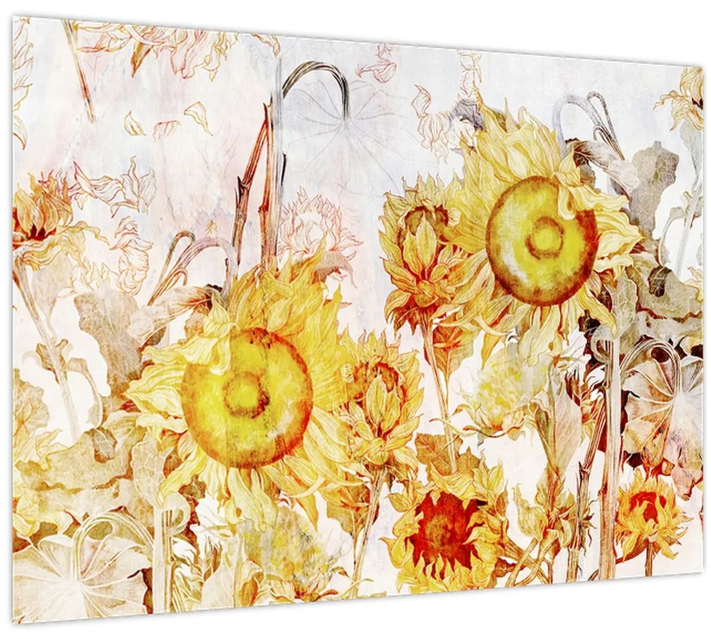 Tablou - Floarea-soarelui,pictură (70x50 cm)