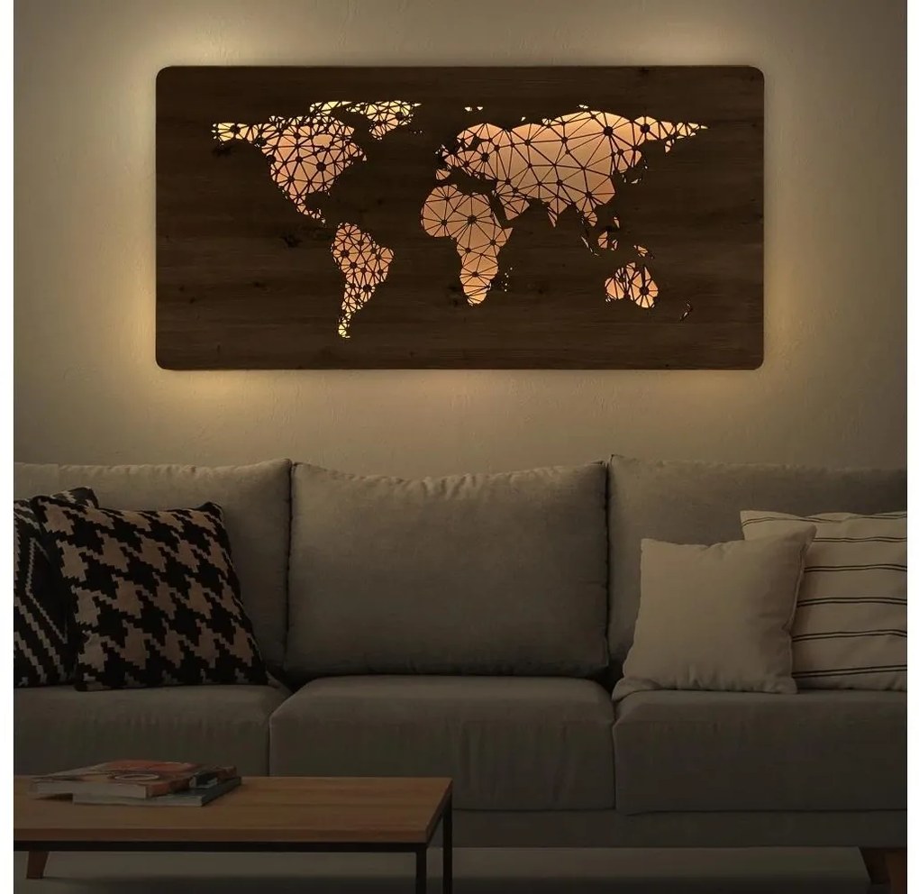 Aplică LED decorativă de perete Li-Go 4457/A/4 - LED/10W/5V 30000 mAh 120x60 cm stejar