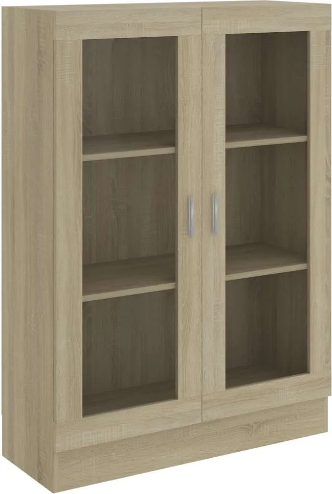 vidaXL Dulap cu vitrină stejar sonoma 82,5x30,5x115 cm lemn prelucrat