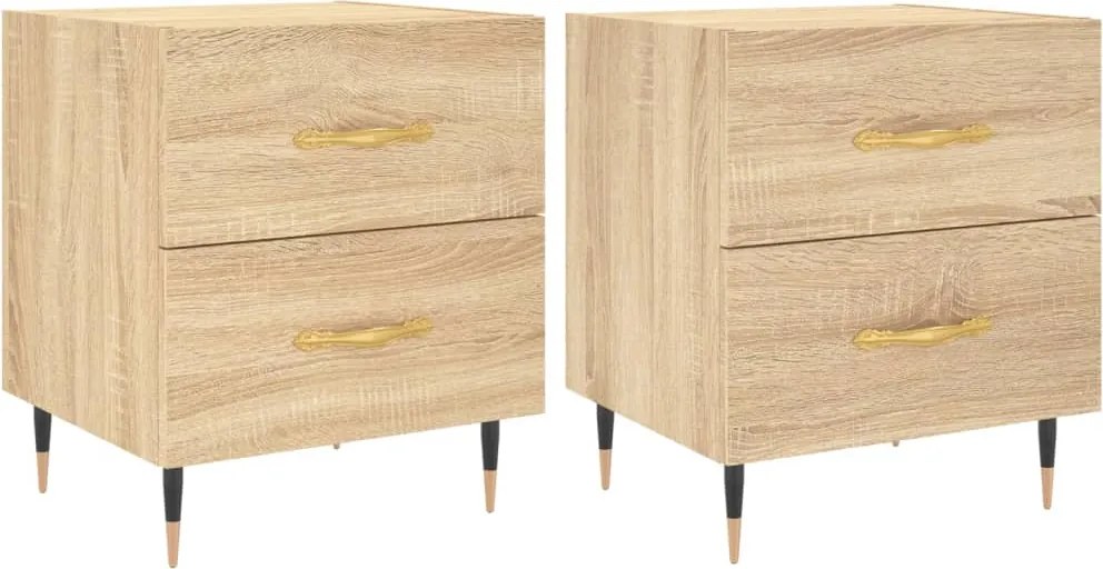 vidaXL Noptiere, 2 buc., stejar sonoma, 40x35x47,5 cm, lemn compozit