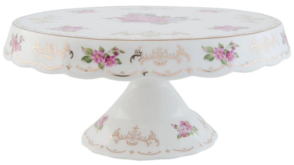 Platou ceramica cu picior roses Ø 24x11 cm