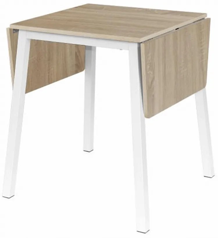 Masa dining, MDF folie metal, stejar sonoma alb, 60-120x60 cm, MAURO