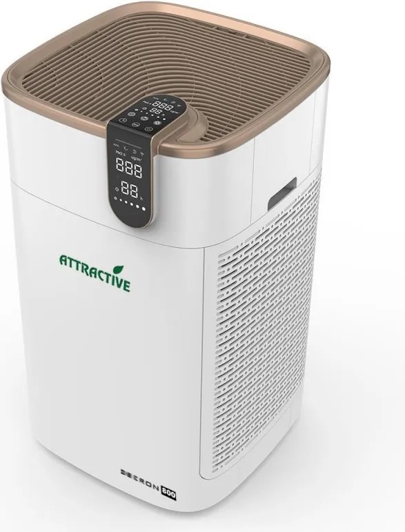 Purificator de aer Oberon 800 WiFi, 3 trepte, 3 moduri, Pana la 96 m², 85 W, Timer, Blocare pentru copii, Alb