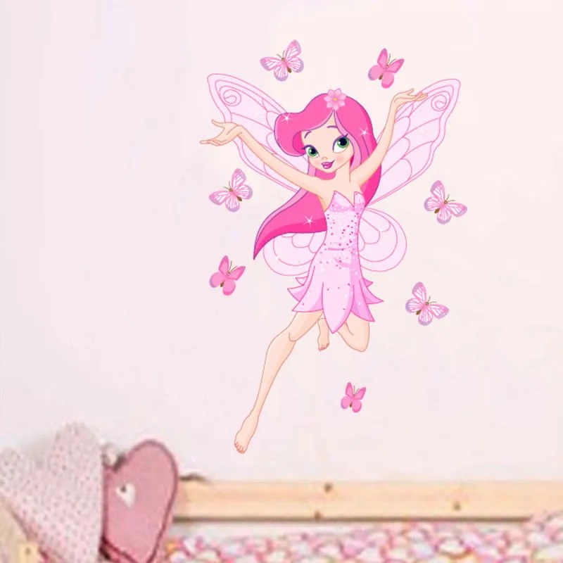 Sticker perete Zana Florilor roz