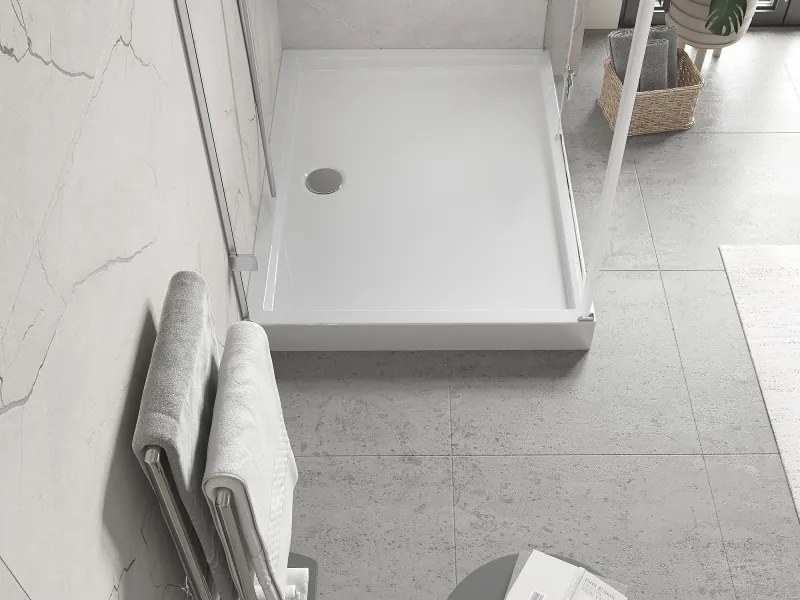 Mexen Flow+ cadă de duş dreptunghiulară 80 x 70 cm, alb lucios - 46R107080H