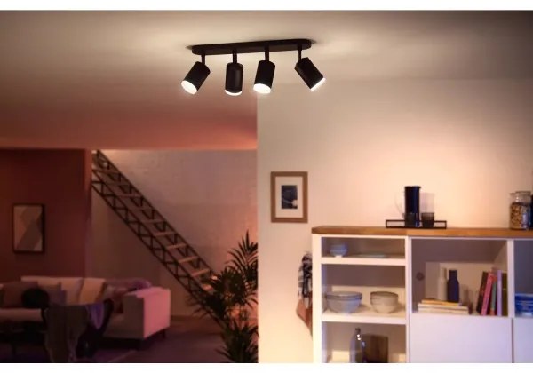 Philips Hue FUGATO LED RGBW spot 4xGU10/4,2W/230V negru dimabil