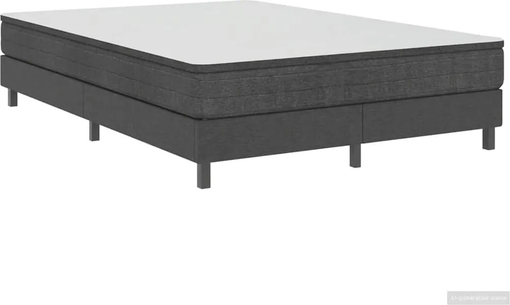 vidaXL Cadru de pat continental, gri, 140x200 cm, material textil