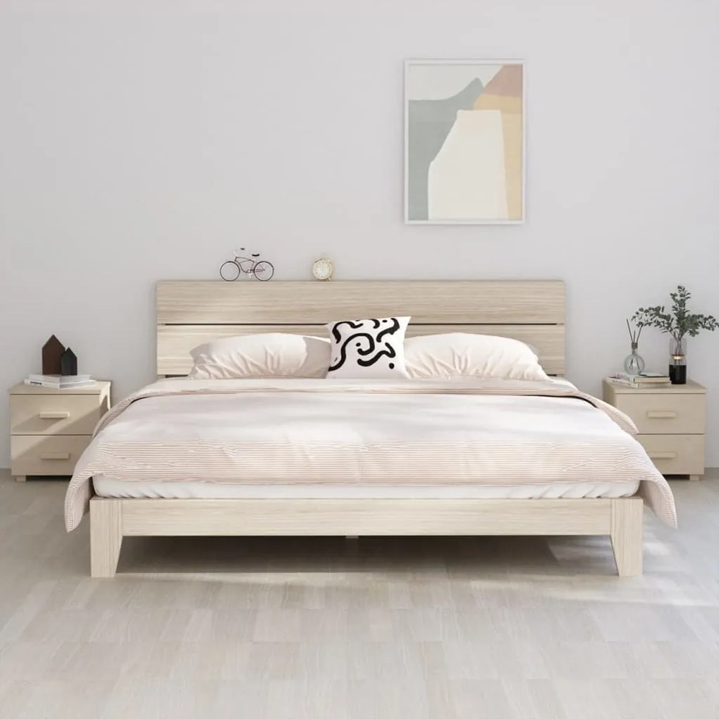vidaXL Noptiere HAMAR 2 buc, maro miere, 40x35x44,5 cm, lemn masiv pin