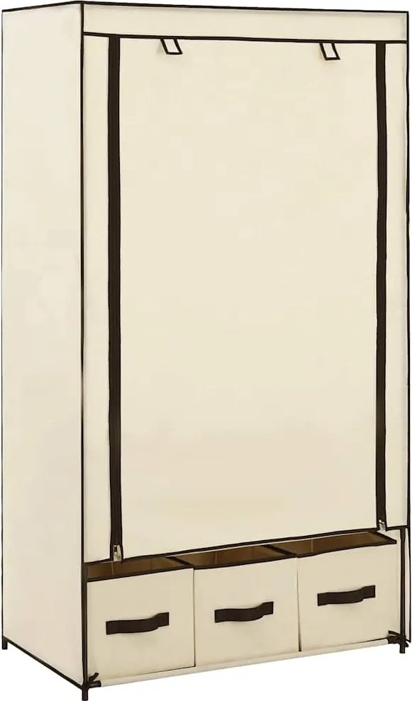 vidaXL Șifonier, crem, 87 x 49 x 159 cm, material textil