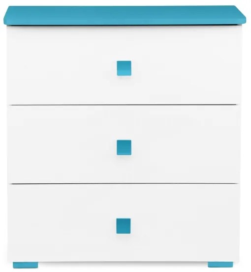 Comodă PABIS 87x83 cm alb/albastru