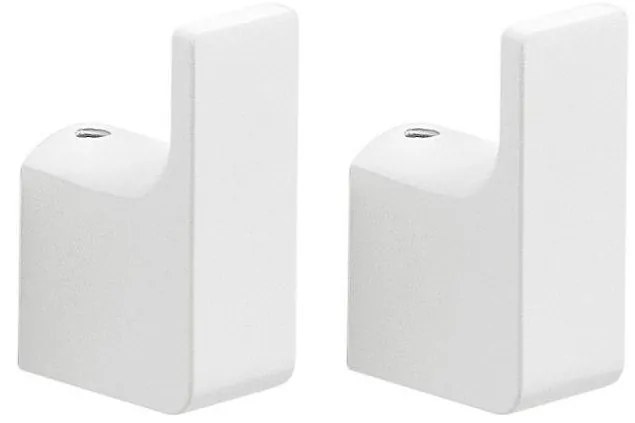 Gedy - Set de 2 cârlige de perete PIRENEI, alb mat