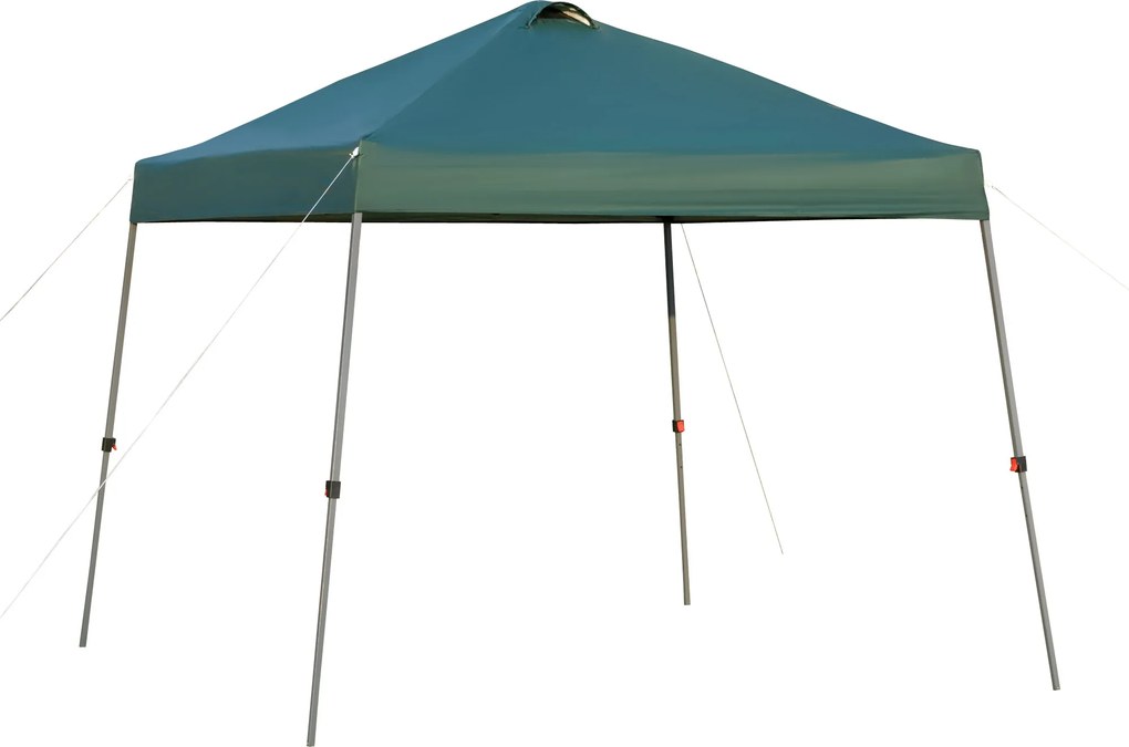 Outsunny Pavilion pliabil 300x300 cm, cort de grădină cu geantă de transport cu roți, impermeabil, cadru din oțel, pentru exterior, petreceri, camping, verde | Aosom Romania