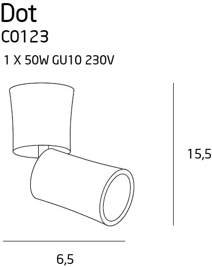 Spot aplicat alb Dot- C0123