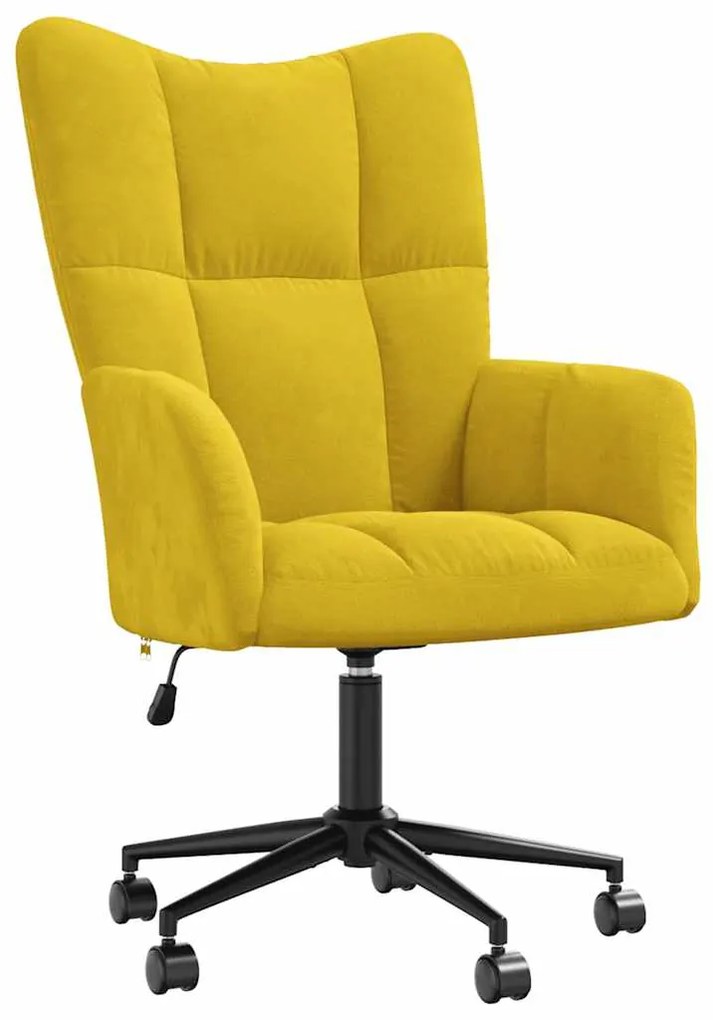 328179 vidaXL Scaun de relaxare, galben muștar, catifea