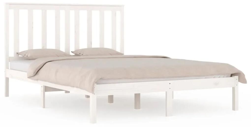 3103859 vidaXL Cadru de pat Super King, alb, 180x200 cm, lemn masiv de pin