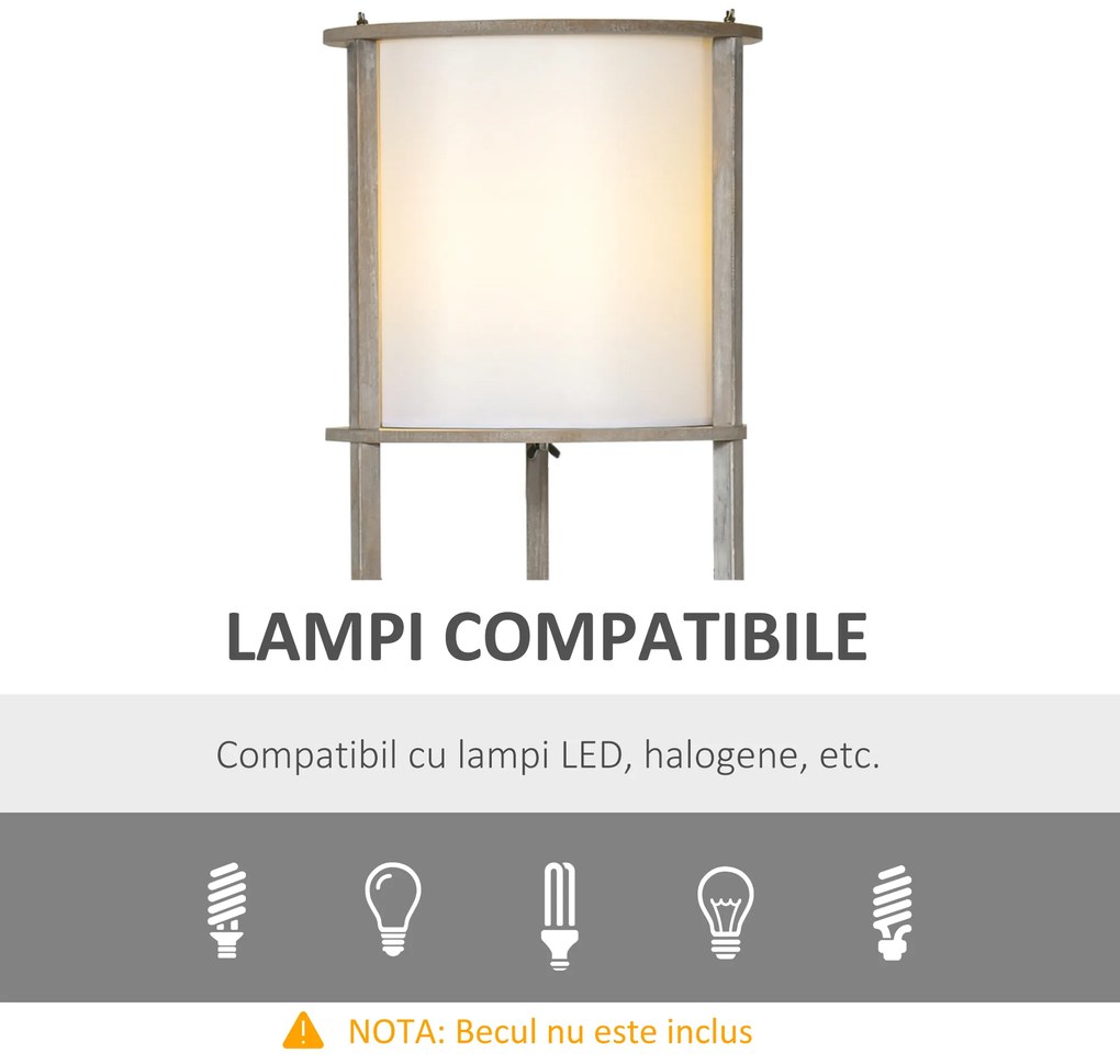 Lampa de podea cu rafturi, lampa de lectura moderna cu comutator de picior, baza E27 HOMCOM | Aosom RO