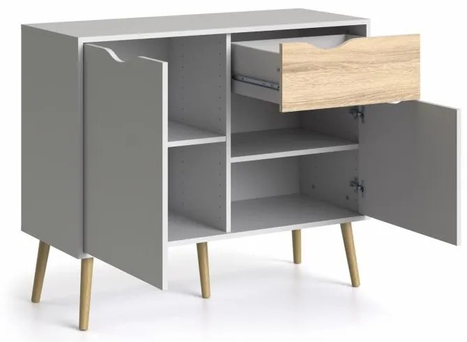 Comoda alba OSLO 75387 cu 1 sertar