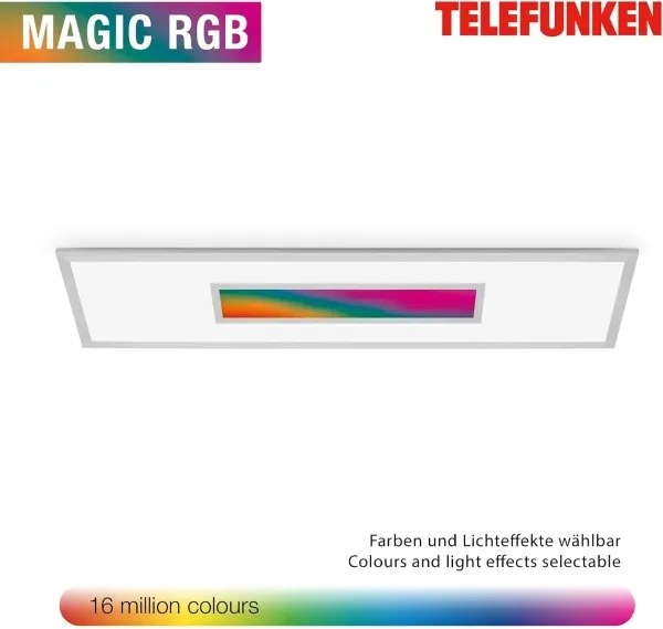 Panou LED RGBW dimabil, 20W/230V, argintiu + telecomandă