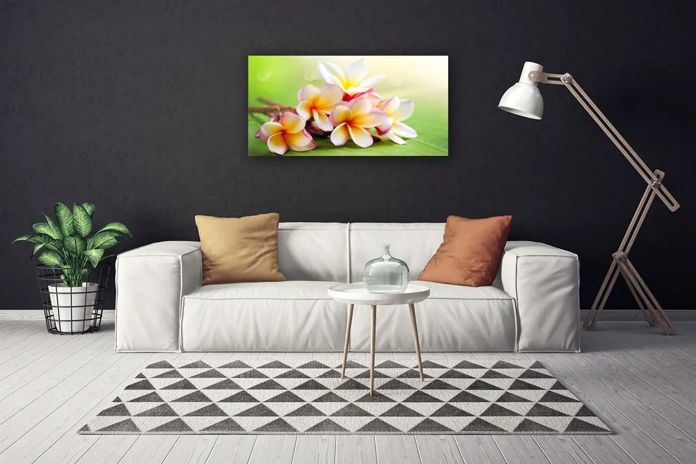 Tablou pe panza canvas Flori Floral Roșu Alb Galben