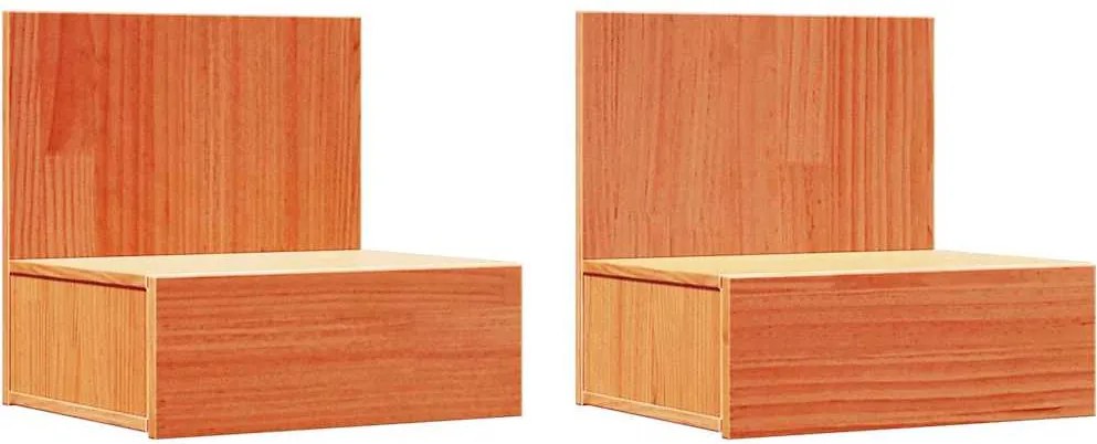 vidaXL Noptieră cu sertar 2 pcs Maroniu cerat 42 x 32,5 x 40 cm