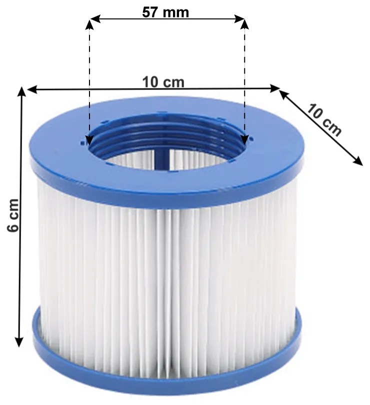 Cartuş filtru pentru jacuzzi mobil, alb, KAMINO