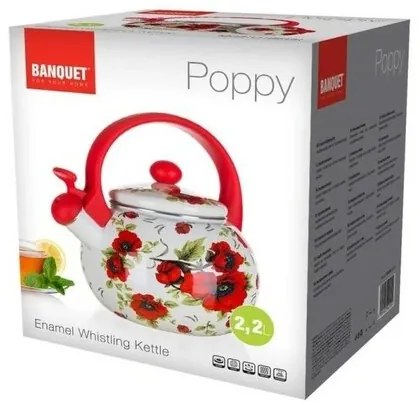 Ceainic smălțuit Banquet Poppy, 2,2 l